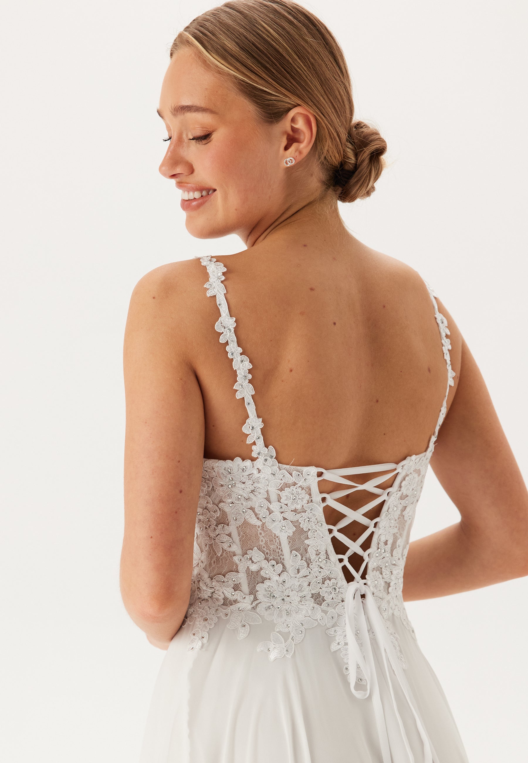 Christian koehlert – Chiffon Rhinestone Wedding Dress – campaign-outlet –  White