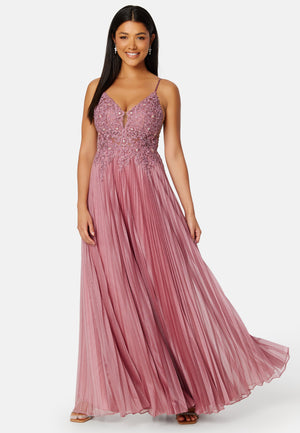 Maxi Glitter Plisse Dress