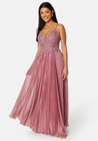 Maxi Glitter Plisse Dress