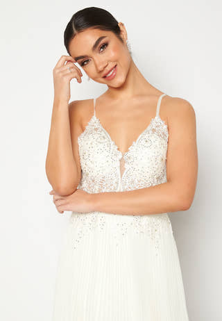 Maxi Glitter Plisse Dress