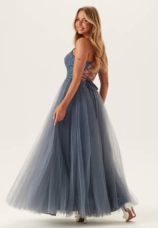 Tulle Back Lacing Evening Dress