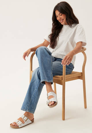 Two Buckle Sandal Nubuck Stras