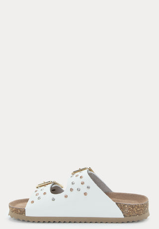 Two Buckle Sandal Nubuck Stras