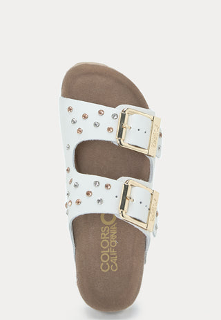 Two Buckle Sandal Nubuck Stras