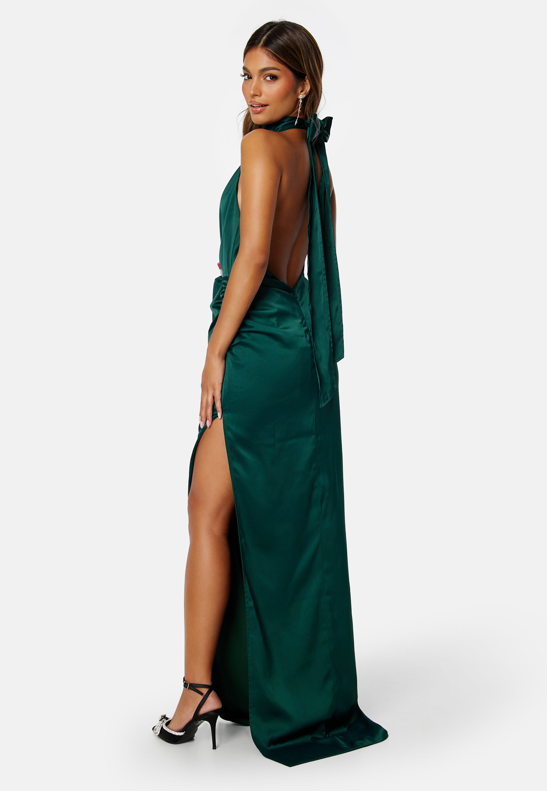 Elle zeitoune – Arthur Satin High Neck Dress – campaign-outlet – Green