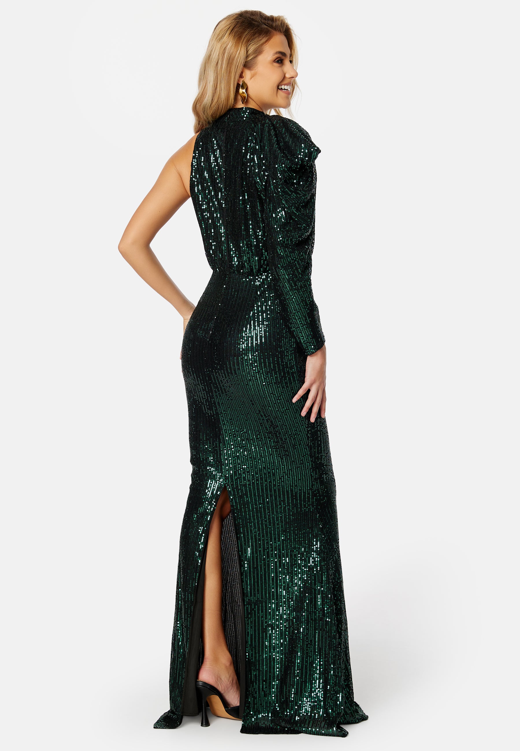 elle zeitoune emerald green dress Drew Emerald Green body con low back maxi Tap to Shop
