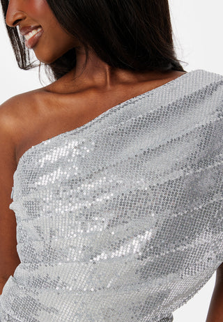 Luna Sequin One Shoulder Dress