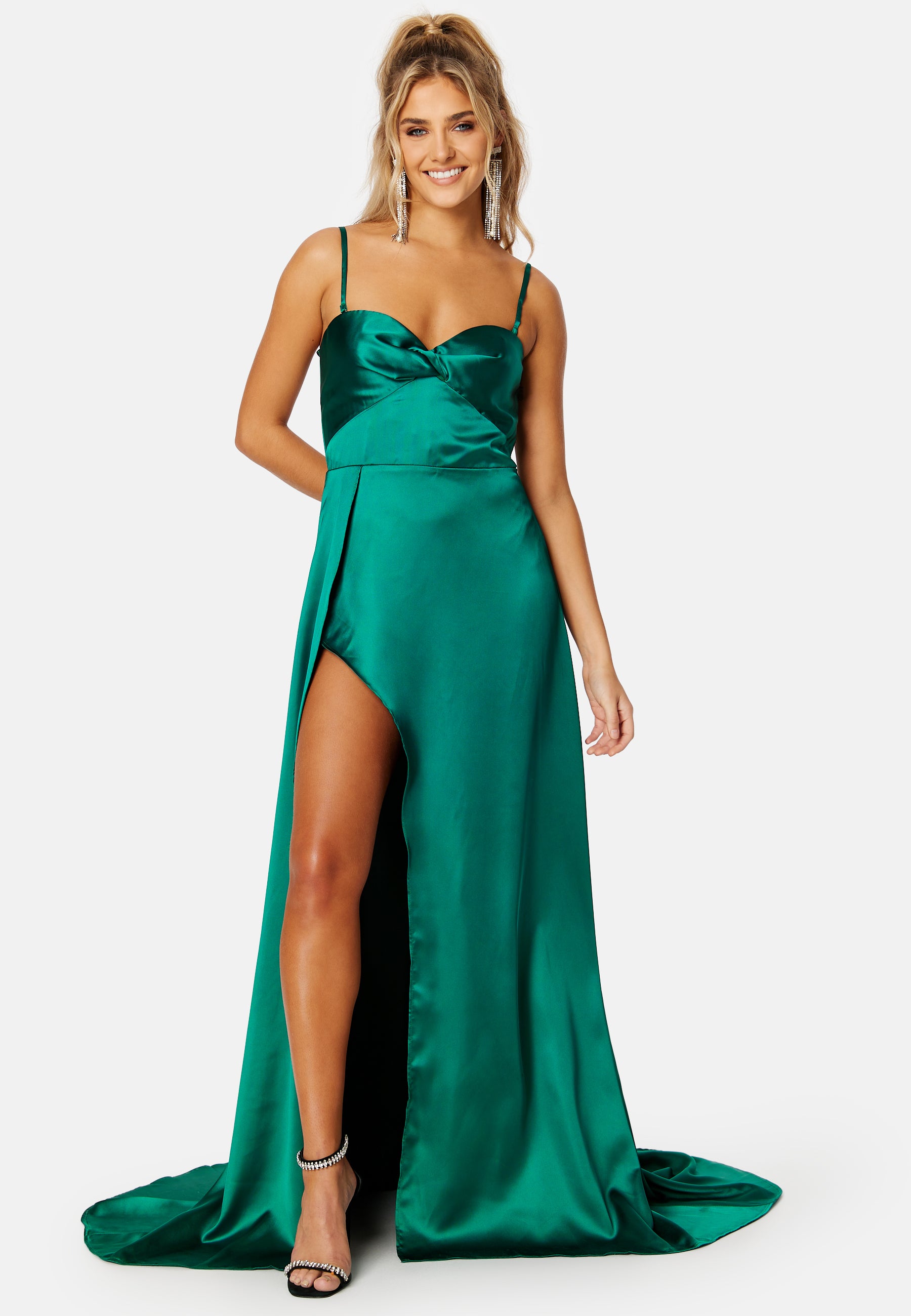 Elle zeitoune Magnolia Satin High Slit Dress Ball gowns Green Elle zeitoune Magnolia Satin High Slit Dress Ball gowns Green