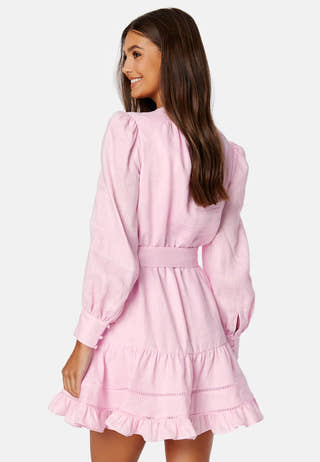Amelia Button Up Linen Skater Mini