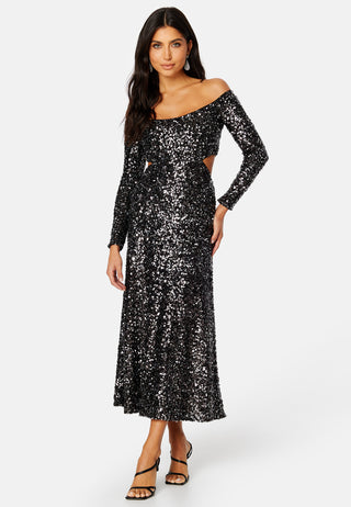 Farrah Sequin Cut Out Back Dress