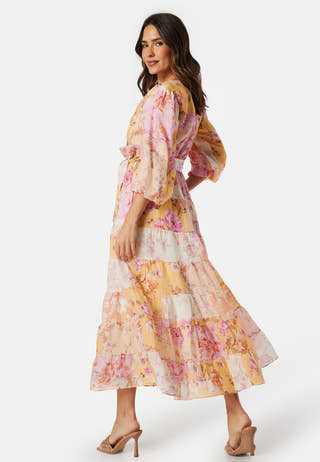Imogen Tiered Wrap Midi Dress