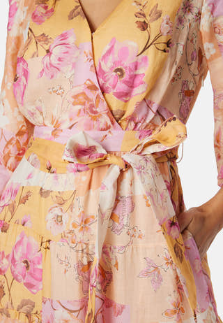 Imogen Tiered Wrap Midi Dress