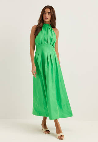 Miller Pleat Halter Midi