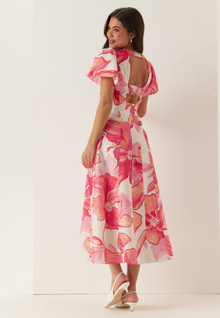 Wilda Flutter Sleeve Dress