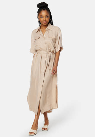 Flap Pocket Shirt Dress