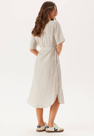 Reg Linen Ss Shirt Dress