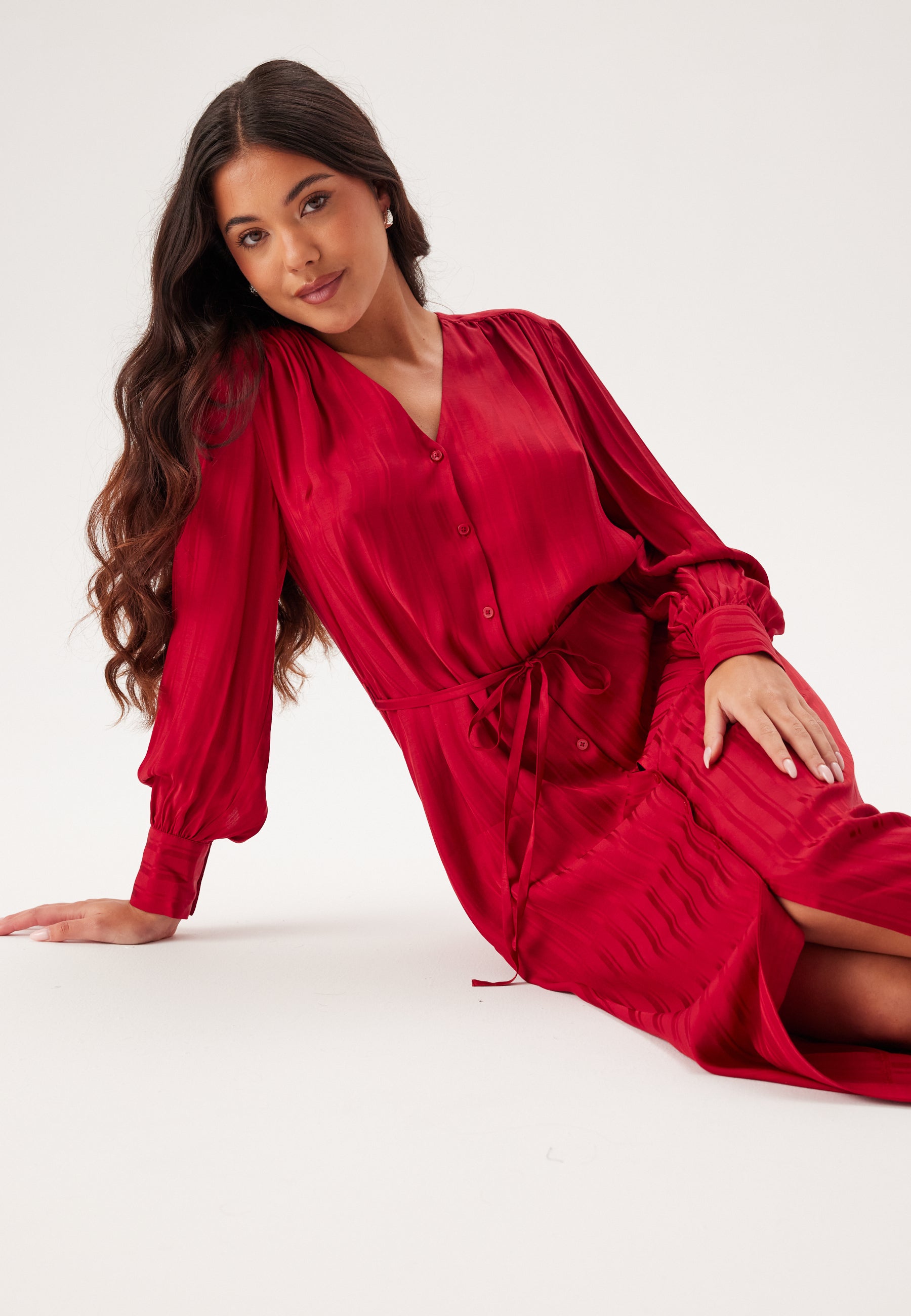 gant silk dress Gant Wrap ruffled-sleeve Asymmetrical Dress | Yellow