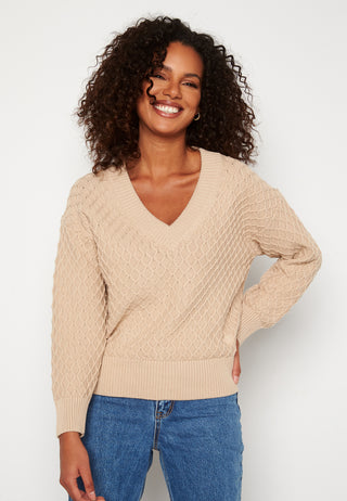 Texture Cotton V-Neck