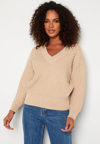 Texture Cotton V-Neck