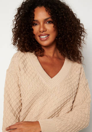 Texture Cotton V-Neck