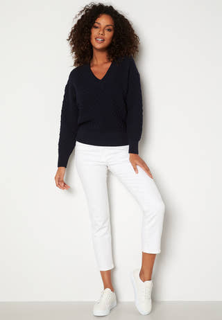 Texture Cotton V-Neck
