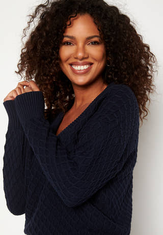 Texture Cotton V-Neck