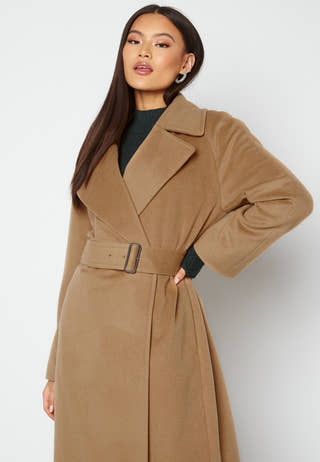 Wool Blend Belted Coat