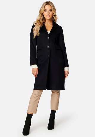 Wool Blend Tailored Coat