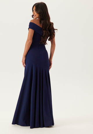 Bardot Pleat Maxi Split Dress