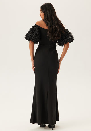 Bardot Ruffle Sleeve Maxi Dress