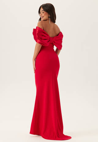 Bardot Satin Bow Back Maxi Dress