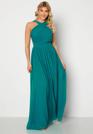 Cross Front Chiffon Maxi Dress