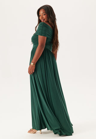 Bardot Rouched Maxi With Split