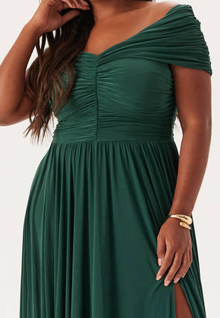 Bardot Rouched Maxi With Split