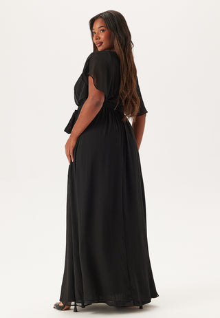 Flutter Sleeve Chiffon Maxi Curve Dress