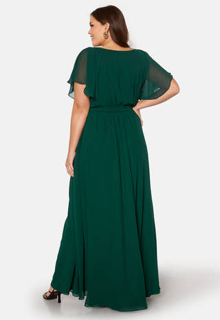 Flutter Sleeve Chiffon Maxi Curve Dress
