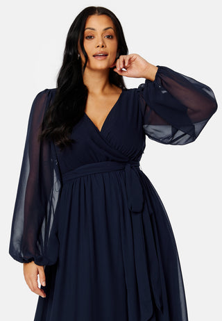 Long Sleeve Chiffon Maxi Curve Dress