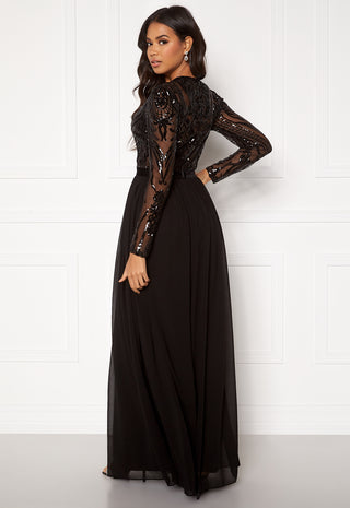 Deep V Sequin Maxi Dress