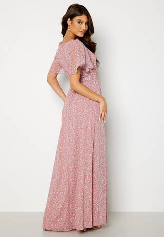 Ditsy Flutter Sleeve Maxi Dress