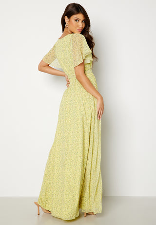 Ditsy Flutter Sleeve Maxi Dress