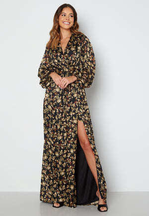 Floral Deep V Maxi Dress