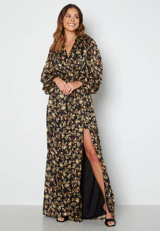 Floral Deep V Maxi Dress