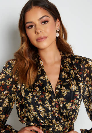 Floral Deep V Maxi Dress