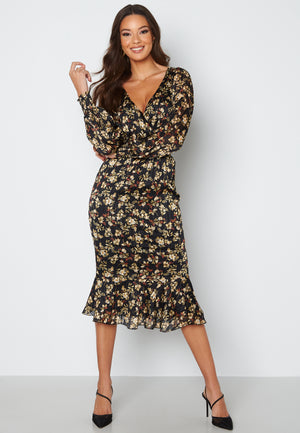 Floral Fishtail Midi Dress