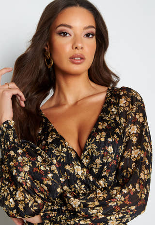 Floral Fishtail Midi Dress