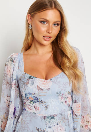 Floral Long Sleeve Maxi Dress