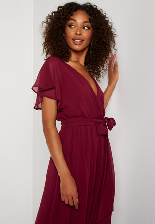 Flutter Chiffon Midi Dress