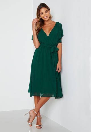Flutter Chiffon Midi Dress
