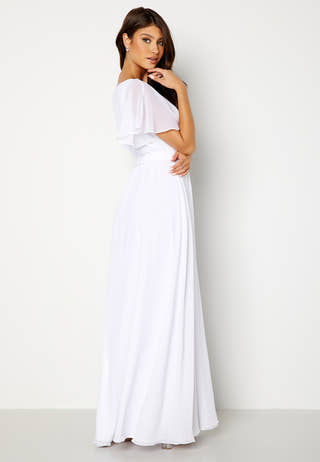 Flutter Sleeve Chiffon Maxi Dress