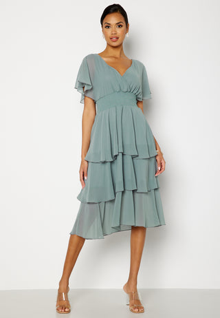 Flutter Tiered Midi Dress